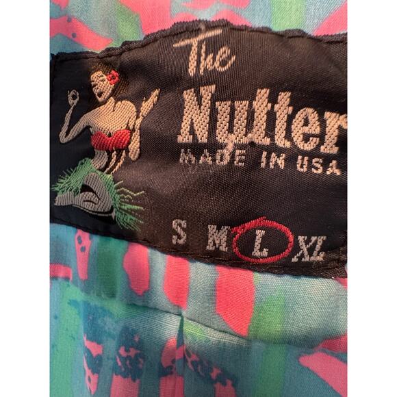 Chubbies The Nutter Shirt Hawaiian Southwestern Aztec Tribal USA LRG Blue Pink - Picture 3 of 4